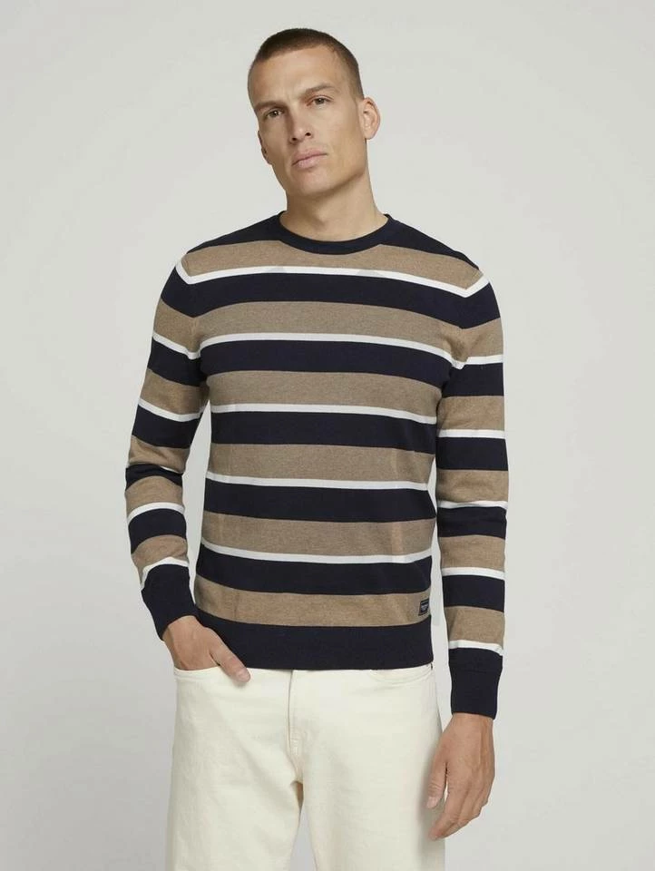 Blitzangebot 🔥 TOM TAILOR Rundhalspullover mit Blockstreifen Camel navy red stripe, Navy white beige stripe, Blue navy white stripe, Beige navy block stripe 🥰 21 Blitzangebot 🔥 TOM TAILOR Rundhalspullover mit Blockstreifen Camel navy red stripe, Navy white beige stripe, Blue navy white stripe, Beige navy block stripe 🥰 - Image 21