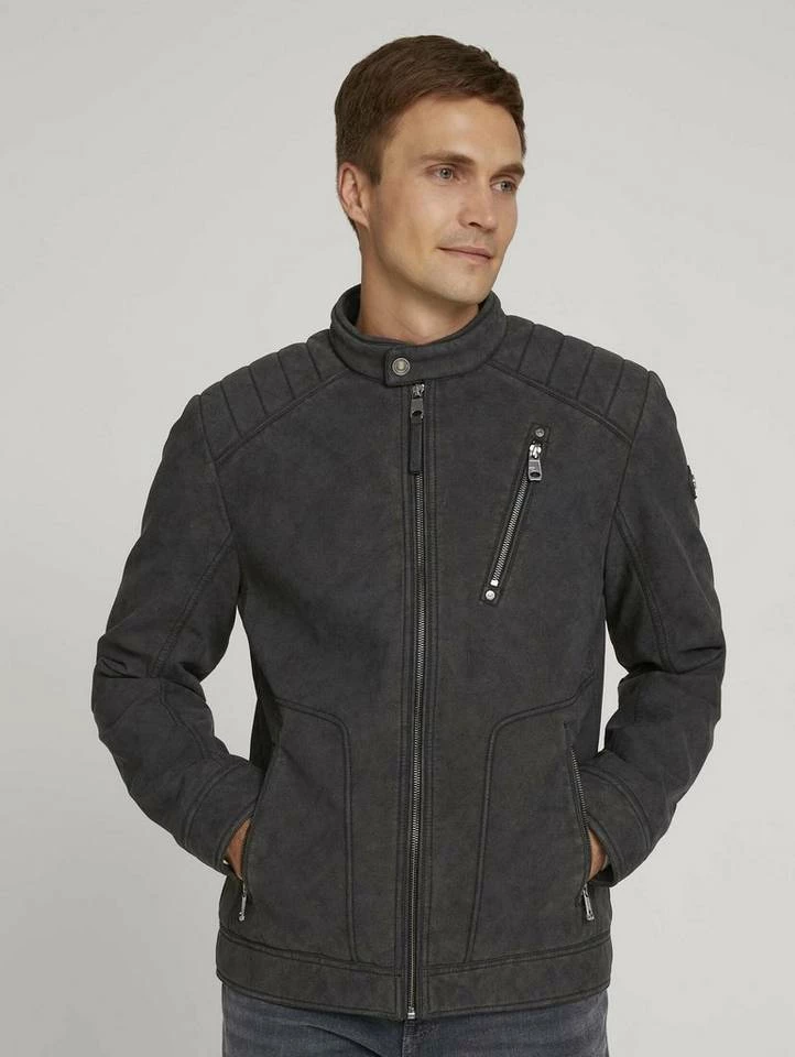 Auslauf 🔔 TOM TAILOR Bikerjacke Earth brown faux leather, Black, Steel grey faux leather 🤩 8 Auslauf 🔔 TOM TAILOR Bikerjacke Earth brown faux leather, Black, Steel grey faux leather 🤩 - Image 8