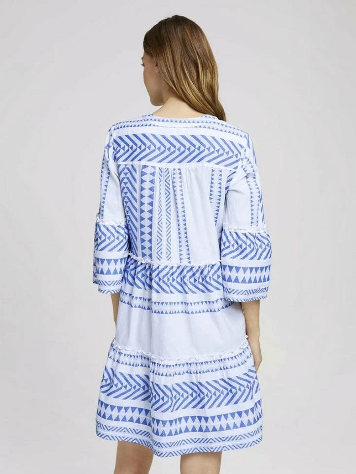 Blitzangebot 😉 TOM TAILOR Jerseykleid »Gemustertes Boho-Kleid mit Volants« White blue large ikat design, Desert linen 🧨 2 Blitzangebot 😉 TOM TAILOR Jerseykleid »Gemustertes Boho-Kleid mit Volants« White blue large ikat design, Desert linen 🧨 - Image 2