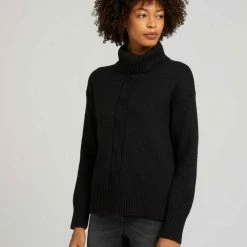 Neu 🥰 TOM TAILOR Rollkragenpullover mit Strickmuster auf der Front Java dark brown, Deep black, Olivgrün-khaki-meliert, Beige-meliert 🌟 -Tom Tailor Verkaufsgeschäft 0366a8c6 5f0a 5de4 957a 1bad584a6747