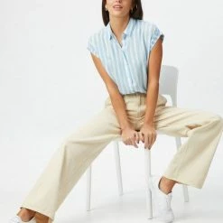 Neu 💯 TOM TAILOR Kurzarmbluse Offwhite navy vertical stripe, Blue offwhite vertical stripe, Green offwhite vertical stripe ⭐ -Tom Tailor Verkaufsgeschäft 039b9b0f a802 5544 bfbd a0fa1cb36afa