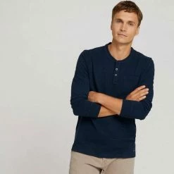 Großhandel ❤️ TOM TAILOR T-Shirt »Langarmshirt mit Brusttasche« Light ice blue, Sky Captain Blue 🛒 -Tom Tailor Verkaufsgeschäft 04a93dcc cab5 5eba be47 33254b67c637