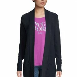 Bester Verkauf 🌟 TOM TAILOR Strickjacke ohne Verschluss und mit aufgesetzten Taschen Whisper White, Schwarz, Tile red, Real navy blue 🎉