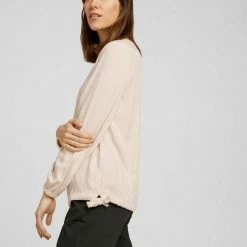 Bestpreis 🧨 TOM TAILOR Langarmbluse »Melierte Bluse mit Tunnelzug« Cold beige melange, Soft greyish green melange 👍 -Tom Tailor Verkaufsgeschäft 07fb0885 408d 5000 aa0c a4a38b940571