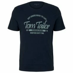 Budget 🛒 TOM TAILOR T-Shirt »T-Shirt mit Logoprint« Dark Smoke Green, White, Sky Captain Blue, Tarmac Grey 🎁 -Tom Tailor Verkaufsgeschäft 092c2709 d0d6 5922 a6c8 2a5d61016687