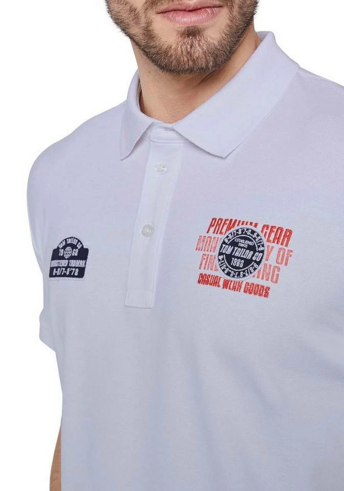 Bestes Angebot ❤️ TOM TAILOR Poloshirt mit Front-Badges Blau, Weiß ✔️ 3 Bestes Angebot ❤️ TOM TAILOR Poloshirt mit Front-Badges Blau, Weiß ✔️ - Image 3