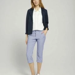 Am billigsten 🔥 TOM TAILOR Culotte »Tapered Relaxed Caprihose mit Knopfleiste« Prairie Grass Green, Sky Captain Blue, Blue stripe pants ❤️ -Tom Tailor Verkaufsgeschäft 0c93e6d2 07f0 5735 876c 769b2e843829