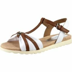 Aktion 😀 TOM TAILOR »Riemchensandalen« Riemchensandale Weiß-kombi, Dunkelblau 🌟