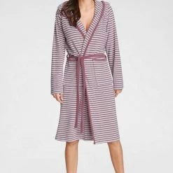 Aktion 😍 Unisex-Bademantel »Stripe«, TOM TAILOR, angenehm leicht 👖 Jeans blue, Mauve 🤩