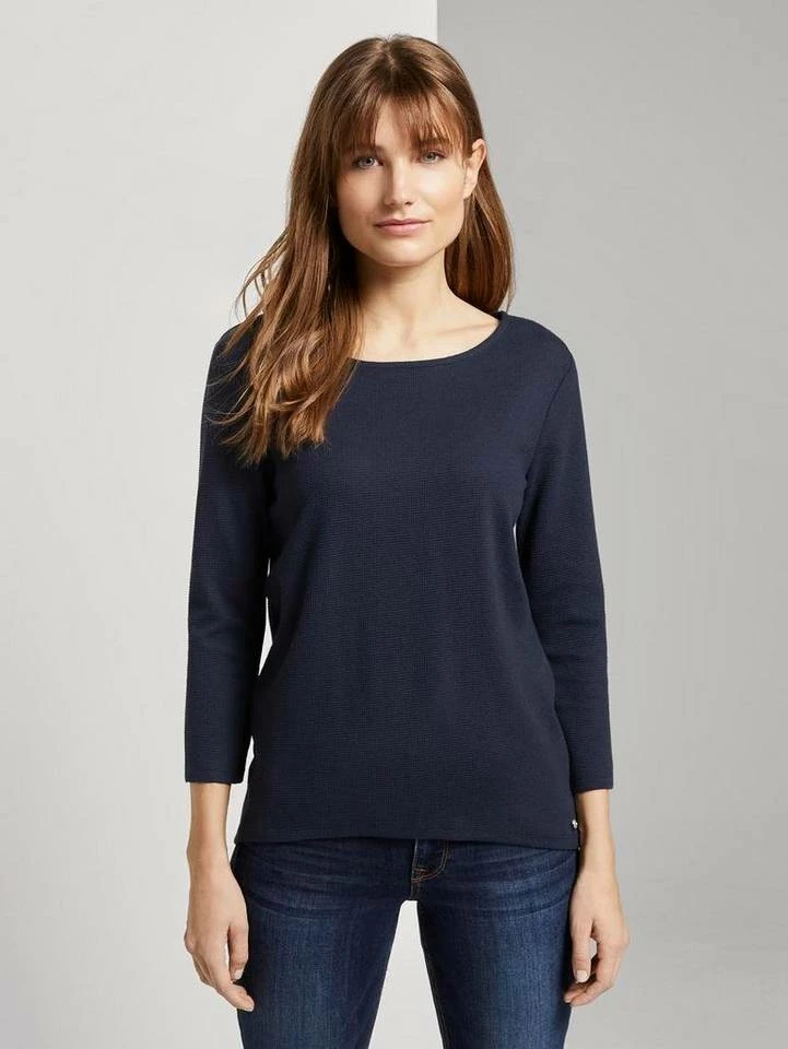 Schlussverkauf 🎁 TOM TAILOR T-Shirt »TOM TAILOR Denim Langarm-Shirt schickes Damen Freizeit-Shirt in Waffelpiqué-Optik Mode Blau« Real Navy Blue, Wild orchid pink, Golden ☀️ Summer Yellow, Off white 🌟 26 Schlussverkauf 🎁 TOM TAILOR T-Shirt »TOM TAILOR Denim Langarm-Shirt schickes Damen Freizeit-Shirt in Waffelpiqué-Optik Mode Blau« Real Navy Blue, Wild orchid pink, Golden ☀️ Summer Yellow, Off white 🌟 - Image 26