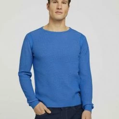 Auslauf ✨ TOM TAILOR Strickpullover »Pullover mit Rippbündchen« Dark Blue, Bright ibiza blue 🔔 -Tom Tailor Verkaufsgeschäft 103b281f 822e 5c2f 814e 7fa29e6ac39e