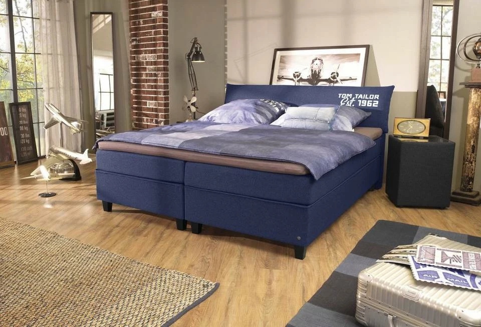 Auslauf 💯 TOM TAILOR Boxspringbett »COLOR BOX«, Webstoff, mit »TOM TAILOR« Print, Überlänge Navy TTI 6, Graphite TTI 29 ⌛ 3 Auslauf 💯 TOM TAILOR Boxspringbett »COLOR BOX«, Webstoff, mit »TOM TAILOR« Print, Überlänge Navy TTI 6, Graphite TTI 29 ⌛ - Image 3