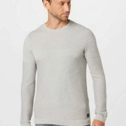 Auslauf 🌟 TOM TAILOR Strickpullover Light Soft Grey Melange, Flame Brown 🔔 -Tom Tailor Verkaufsgeschäft 122e3e0c fe8b 5e32 9b03 35e18b8dc5d6