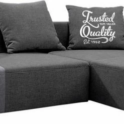 Neu 🧨 TOM TAILOR Ecksofa »HEAVEN CASUAL S«, aus der COLORS COLLECTION, mit modischem Streifen Woven grey TBO 19-mustard TBO 5 | mustard, Woven grey TBO 19-moody grey TBO 29 | moody grey, Deep black TBO 10-woven grey TBO 19 | woven grey ⌛