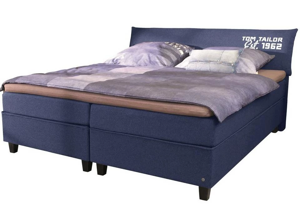 Auslauf 💯 TOM TAILOR Boxspringbett »COLOR BOX«, Webstoff, mit »TOM TAILOR« Print, Überlänge Navy TTI 6, Graphite TTI 29 ⌛ 1 Auslauf 💯 TOM TAILOR Boxspringbett »COLOR BOX«, Webstoff, mit »TOM TAILOR« Print, Überlänge Navy TTI 6, Graphite TTI 29 ⌛
