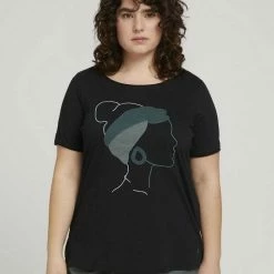 Besorgen 💯 TOM TAILOR MY TRUE ME T-Shirt »Plus - Print T-Shirt mit Bio-Baumwolle« Black, Deep black, Smart dark green 😉 -Tom Tailor Verkaufsgeschäft 12b618e8 26a9 578f 97f1 b2a670752958