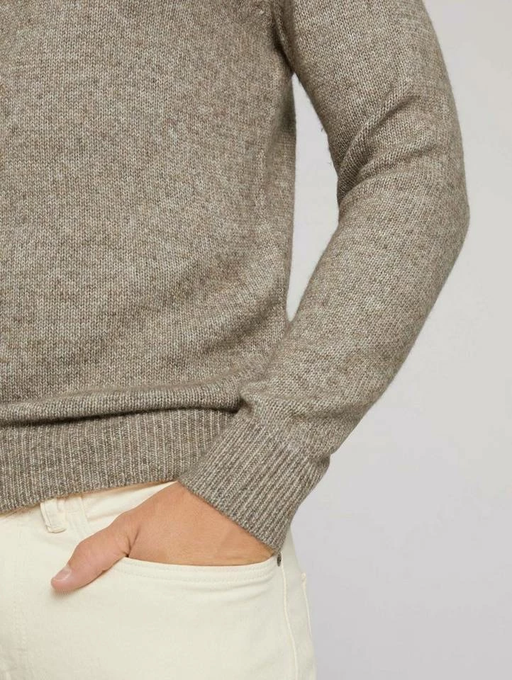 Rabatt 😀 TOM TAILOR Strickpullover »Melierter Pullover mit recyceltem Polyester« Dark prune melange, Soft beige melange ✔️ 5 Rabatt 😀 TOM TAILOR Strickpullover »Melierter Pullover mit recyceltem Polyester« Dark prune melange, Soft beige melange ✔️ - Image 5