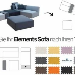 Brandneu 🥰 TOM TAILOR Ecksofa »ELEMENTS«, Set, aus 2 Sofa-Eckelementen, Ottomane links Coffee TBO 2, Moody grey TBO 29, Coconut brown TBO 12, Mint TBO 53 🧨 -Tom Tailor Verkaufsgeschäft 14489501 10
