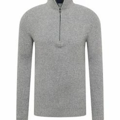Neu ✔️ TOM TAILOR Strickpullover »Troyer Pullover« Light Soft Grey Melange, Brown oak melange, Sky Captain Blue 🛒 -Tom Tailor Verkaufsgeschäft 1451ba7d 8124 5cdf b64c 1c57b04b20da