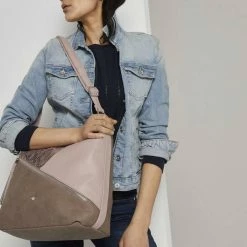 Aktion 🥰 TOM TAILOR Umhängetasche »Hobo-Tasche BERGAMO« Mixed rose, Mixed grey ✔️