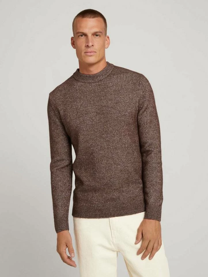 Rabatt 😀 TOM TAILOR Strickpullover »Melierter Pullover mit recyceltem Polyester« Dark prune melange, Soft beige melange ✔️ 8 Rabatt 😀 TOM TAILOR Strickpullover »Melierter Pullover mit recyceltem Polyester« Dark prune melange, Soft beige melange ✔️ - Image 8