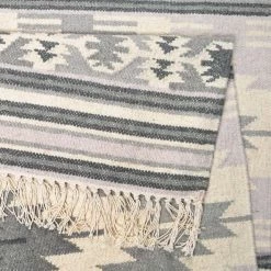 Budget 🌟 Wollteppich »Kelim Colors I«, TOM TAILOR, rechteckig, Höhe 5 mm, reine Wolle, robust und strapazierfähig, mit Fransen, Boho-Style, Wohnzimmer Grau, Gelb, Rot 🧨 -Tom Tailor Verkaufsgeschäft 16176195