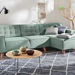 Rabatt 🔥 TOM TAILOR Ecksofa »NORDIC CHIC«, mit Recamiere, im Retrolook, Füße nussbaumfarben Tarmac STC 19, Prune TUS 18, Gold mustard STC 13, Ecru TUS 1 ⌛ -Tom Tailor Verkaufsgeschäft 17239055