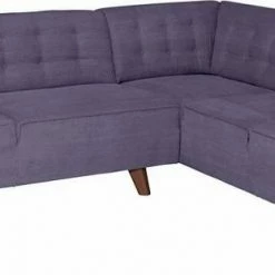 Rabatt 🎁 TOM TAILOR Ecksofa »NORDIC CHIC«, im Retrolook, Füße nussbaumfarben Wood STC 4, Soft purple TUS 38, Tarmac STC 19, Gold mustard STC 13 👏