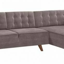 Rabatt 🔥 TOM TAILOR Ecksofa »NORDIC CHIC«, mit Recamiere, im Retrolook, Füße nussbaumfarben Tarmac STC 19, Prune TUS 18, Gold mustard STC 13, Ecru TUS 1 ⌛ -Tom Tailor Verkaufsgeschäft 17421100