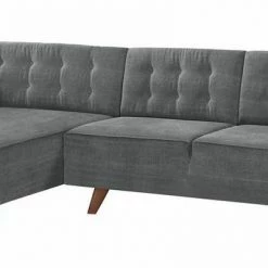 Rabatt 🔥 TOM TAILOR Ecksofa »NORDIC CHIC«, mit Recamiere, im Retrolook, Füße nussbaumfarben Tarmac STC 19, Prune TUS 18, Gold mustard STC 13, Ecru TUS 1 ⌛ -Tom Tailor Verkaufsgeschäft 17421785