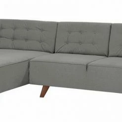 Rabatt 🔥 TOM TAILOR Ecksofa »NORDIC CHIC«, mit Recamiere, im Retrolook, Füße nussbaumfarben Tarmac STC 19, Prune TUS 18, Gold mustard STC 13, Ecru TUS 1 ⌛ -Tom Tailor Verkaufsgeschäft 17422286