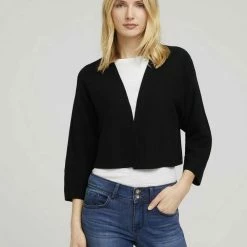 Bestes Angebot 🎁 TOM TAILOR Strickjacke »Kurzer Cardigan mit 3/4 Arm « Deep black, Gecko green, Grape Leaf Green 👏 -Tom Tailor Verkaufsgeschäft 17911ed4 245e 5b78 86ad eb23a869a95d