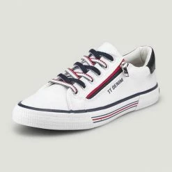 Aktion 👍 TOM TAILOR Denim »Sneaker mit Reißverschluss-Details« 👟 Sneaker White, Navy 🎁 -Tom Tailor Verkaufsgeschäft 1a8b8898 8d68 5912 aa47 acab78aa8651