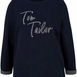 Coupon 🤩 TOM TAILOR Sweatshirt mit Logo Print auf der Front Iris flower, Dunkelblau, Wollweiß 😍 -Tom Tailor Verkaufsgeschäft 1b116bac 12be 56bc 85f9 7908e7a53489