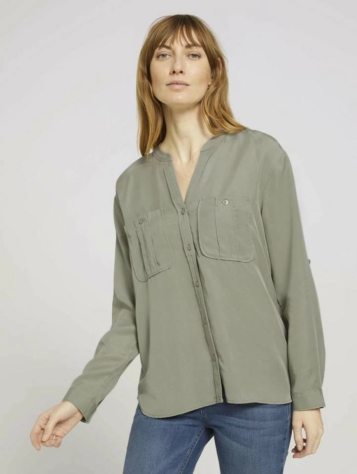 Coupon 😀 TOM TAILOR Langarmbluse »Lyocell Bluse mit Brusttasche« 🤩 1 Coupon 😀 TOM TAILOR Langarmbluse »Lyocell Bluse mit Brusttasche« 🤩