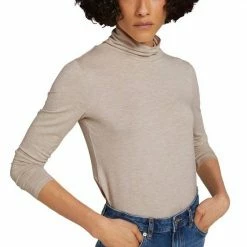 Bestpreis 👏 TOM TAILOR Longsleeve mit Rollkragen Beige-meliert, Dunkelgrün-gemustert 🎁 -Tom Tailor Verkaufsgeschäft 1cc64334 ca35 52e7 99c4 d651fea3393b