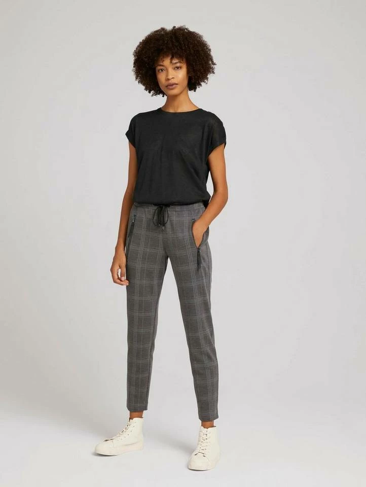 Top 10 ✨ TOM TAILOR Culotte »Karierte Stoffhose mit Reißverschlusstaschen« Grey check, Black brown small check 🤩 3 Top 10 ✨ TOM TAILOR Culotte »Karierte Stoffhose mit Reißverschlusstaschen« Grey check, Black brown small check 🤩 - Image 3