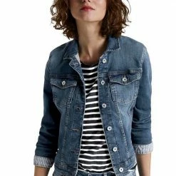 Aktion 🔔 TOM TAILOR 👖 Jeansjacke in klassischer Form Used dark stone blue, Used Light Stone Blu ✨