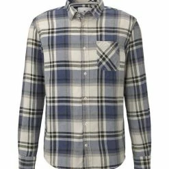 Am billigsten ❤️ TOM TAILOR Langarmshirt »ray acid wash check 👕 shirt« Yellow black big check Yello, Blue off white big check Blue 💯