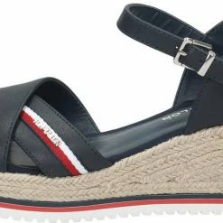 Billig ⌛ TOM TAILOR »Lederimitat« Keilsandalette Dunkelblau, Cognac, Unbekannt 👍 -Tom Tailor Verkaufsgeschäft 2005ded1 e6a1 5517 9045 46396365ef1d