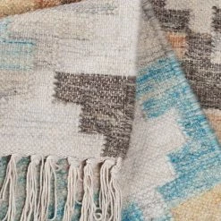 Schlussverkauf 😀 Teppich »Check Kelim«, TOM TAILOR, rechteckig, Höhe 5 mm, handgewebt, mit Fransen, Boho-Style, Wohnzimmer 🔔 -Tom Tailor Verkaufsgeschäft 20328541