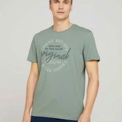 Großhandel 🔥 TOM TAILOR T-Shirt »T-Shirt mit Bio-Baumwolle mit Textprint« Cadmium bright orange, Calm cloud blue, Sky Captain Blue, Dark Smoke Green 😀 -Tom Tailor Verkaufsgeschäft 214da217 005f 5844 902b 06b79314740c