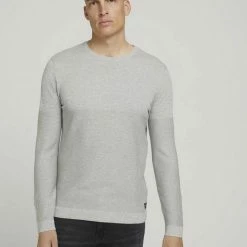 Auslauf 🌟 TOM TAILOR Strickpullover Light Soft Grey Melange, Flame Brown 🔔 -Tom Tailor Verkaufsgeschäft 2168bae0 9b0e 5192 abf1 f41c80812cb0