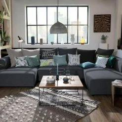 Blitzangebot 🤩 TOM TAILOR Wohnlandschaft »HEAVEN CASUAL U«, aus der COLORS COLLECTION, farblich abgesetzte Rückenkissen 👍