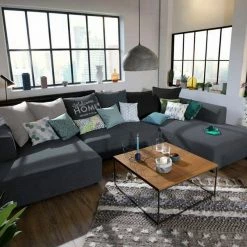 Blitzangebot 🤩 TOM TAILOR Wohnlandschaft »HEAVEN CASUAL U«, aus der COLORS COLLECTION, farblich abgesetzte Rückenkissen 👍 -Tom Tailor Verkaufsgeschäft 21873738