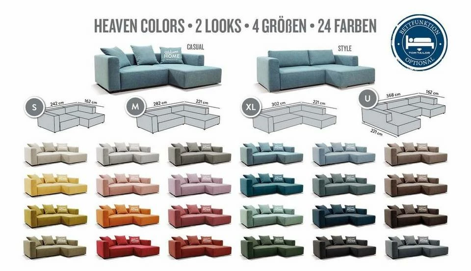 Top 10 ⭐ TOM TAILOR Ecksofa »HEAVEN CASUAL S«, aus der COLORS COLLECTION, wahlweise mit Bettfunktion & Bettkasten Anthracite TBO 9, Soft brown TBO 22, Woven grey TBO 19, Light olive TCU 23 ❤️ 7 Top 10 ⭐ TOM TAILOR Ecksofa »HEAVEN CASUAL S«, aus der COLORS COLLECTION, wahlweise mit Bettfunktion & Bettkasten Anthracite TBO 9, Soft brown TBO 22, Woven grey TBO 19, Light olive TCU 23 ❤️ – Bild 7