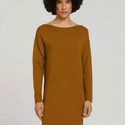 Bestpreis ⭐ TOM TAILOR Jerseykleid »Midi Strickkleid« Silver Grey Melange, Deep black, Gingerbread brown 🔔 -Tom Tailor Verkaufsgeschäft 21eb7e29 e5ad 5877 9c1f b4f75826d90e