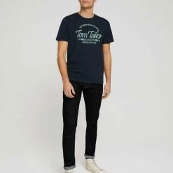 Budget 🛒 TOM TAILOR T-Shirt »T-Shirt mit Logoprint« Dark Smoke Green, White, Sky Captain Blue, Tarmac Grey 🎁 -Tom Tailor Verkaufsgeschäft 237055c1 ee69 5b08 8f13 3c1b20130440