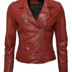 Bestpreis 🌟 TOM TAILOR Lederjacke mit asymmetrischem Reißverschluss »TTW8007« Black, Red 🥰 -Tom Tailor Verkaufsgeschäft 23800101