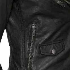 Bestpreis 🌟 TOM TAILOR Lederjacke mit asymmetrischem Reißverschluss »TTW8007« Black, Red 🥰 -Tom Tailor Verkaufsgeschäft 23800102